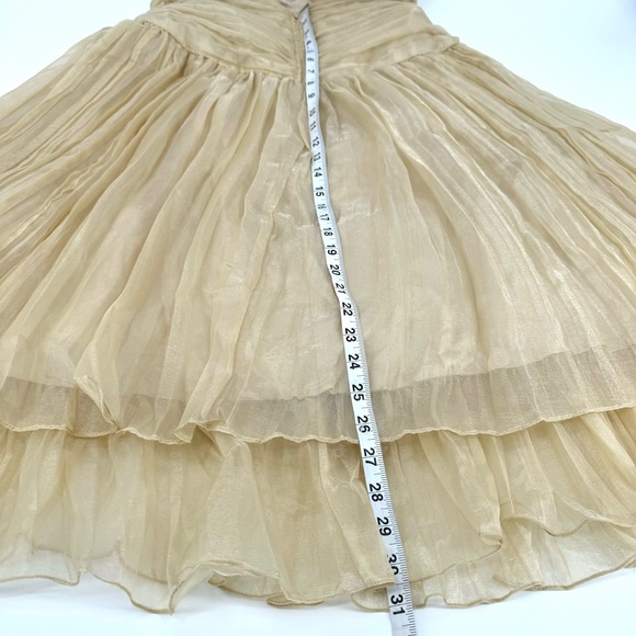 BARI JAY (VTG-USA) Organza Halter Pleated Cocktail Dress - Picture 7 of 10